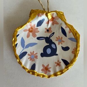 Handcrafted Easter Bunny Ornament 3 inch Decoupage